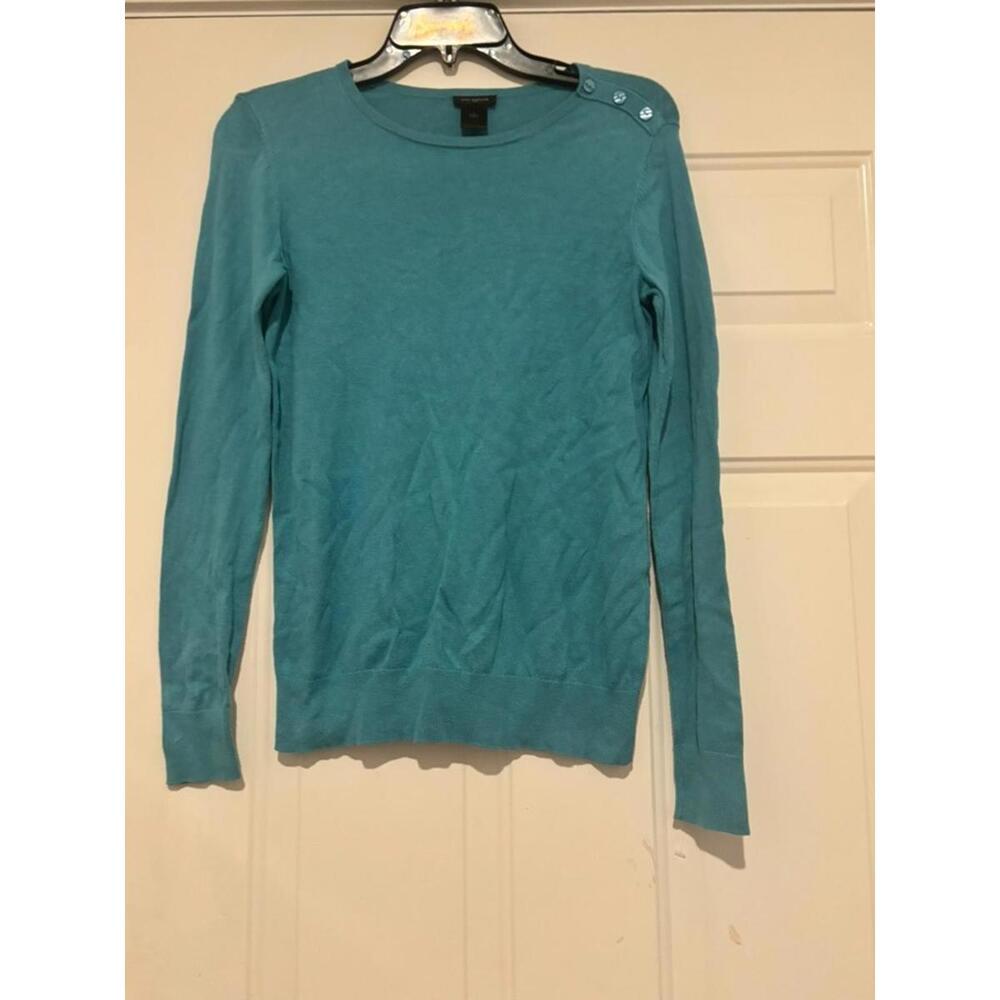 Women's sz S Ann Taylor teal light weight sweater #1220